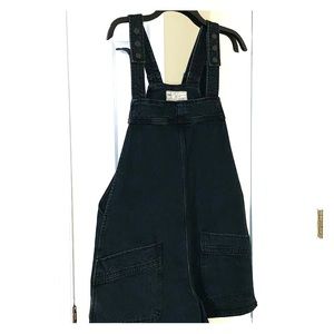 Free people small black denim shortalls